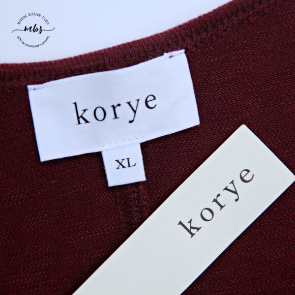 NWT Korye V Neck High Low Sweater Burgundy Women XL - Picture 8 of 9